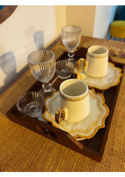 Elacaahşap Bej Kahverengi Bohem Ayşe Isimli Isme Özel Yazılı Çay Kahve Sunumluk Tepsi fiyatları