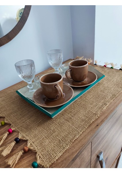 Elaca Ahşap Deniz Kabuğu Desenli Çay Kahve Sunumluk Tepsi modelleri