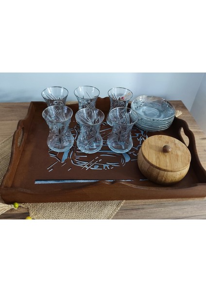 Elaca Ahşap Bohem Kahverengi Çay Kahve Kız Erkek Sunumluk Tepsi fiyatları