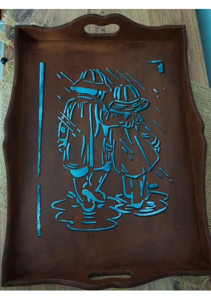 Elaca Ahşap Bohem Kahverengi Çay Kahve Kız Erkek Sunumluk Tepsi fırsatları