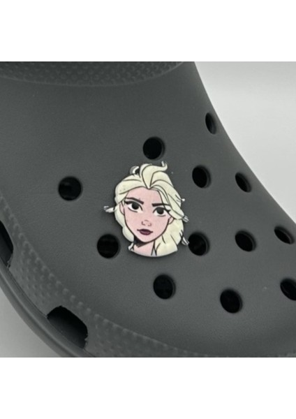 Terlik Süsü ve Aksesuarı , Çanta Süsü – Renkli Jibbitz Yuvarlak Elsa Frozn Görselli Figür Aksesuarı