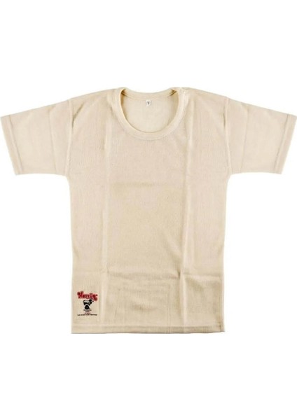 Erkek Çocuk Kısa Kol Yün İçlik Atlet Ekru 500EE 1 Adet Rahat ve Nefes Alabilir