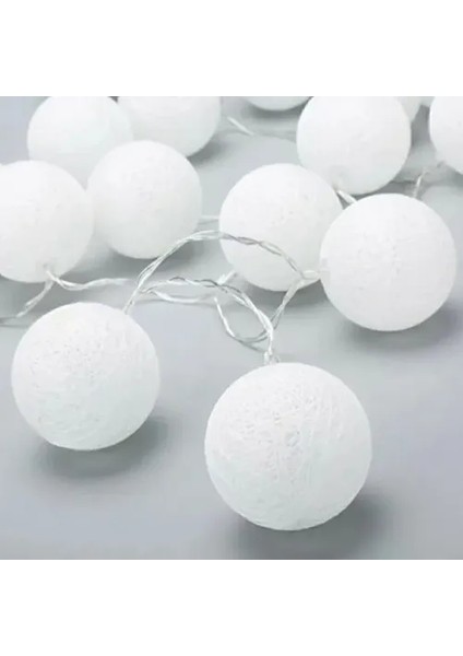 2m 10'lu Işıklı Beyaz Top Dekoratif Süs fırsatları