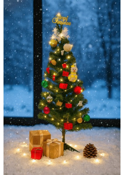 biton 25 parça büyük boy yılbaşı ağacı süs seti – renkli noel süsleri, hediye kutuları, toplar ve figürler