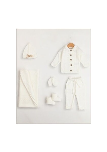 3001 Bebek Natural Yün Triko 6'lı Hastane Çıkışı