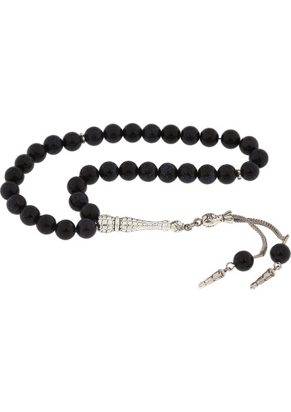 Brzm Doğaltaş Metal Püsküllü Lacivert Yıldız Taşı Tesbih