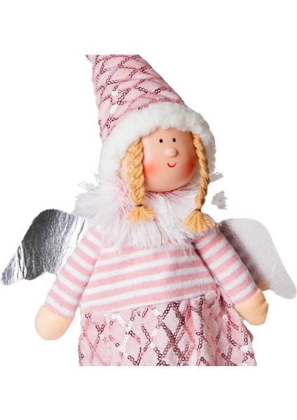 Yılbaşı Süsü, Ayakta Kanatlı Peri Figürü, Şerit Kazaklı- Pembe Etekli fiyatları