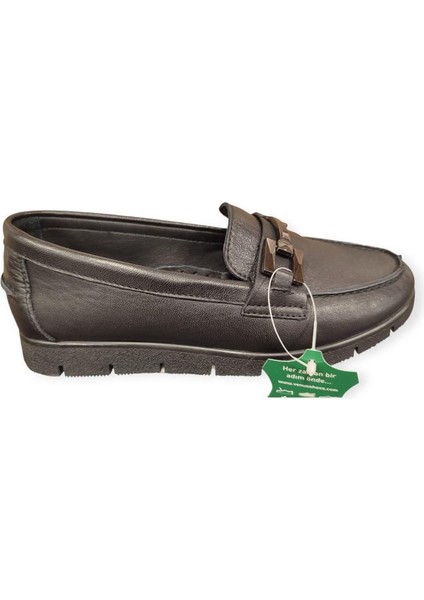 25075610K Yumuşak Esnek Deri Loafer Kadın Ayakkabı