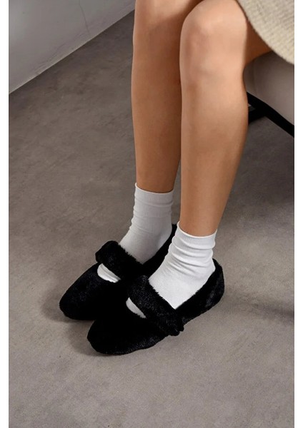 Luna Tavşan Tüyü Lastikli Kaydırmaz Taban Kadın Babet Panduf Ev Terliği fiyatları