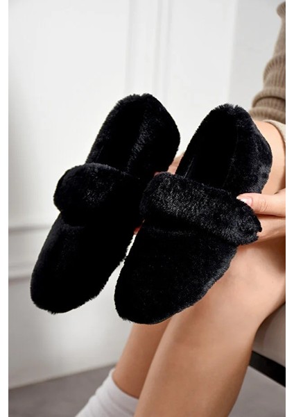 Luna Tavşan Tüyü Lastikli Kaydırmaz Taban Kadın Babet Panduf Ev Terliği modelleri