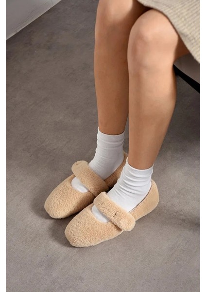 Luna Tavşan Tüyü Lastikli Kaydırmaz Taban Kadın Babet Panduf Ev Terliği fiyatları