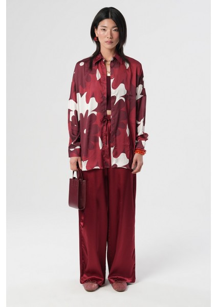 Kadın Çiçek Desenli Oversize Gömlek fırsatları