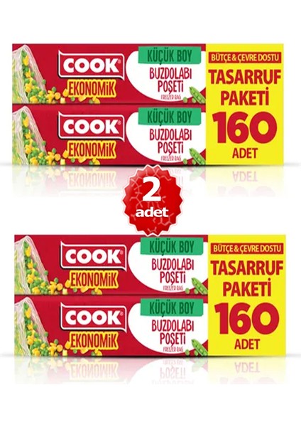 x 2 Adet Ekonomik Küçük Boy Buzdolabı Poşeti 160 Adet