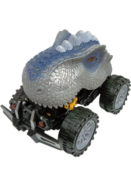 Sürtmeli Dinazor Robota Dönüşen Araba 14 cm - Gri (Lisinya)