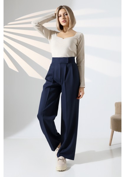 Kadın Palazzo Pantolon Beli Cırtlı