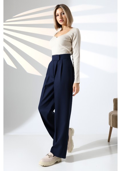 Kadın Palazzo Pantolon Beli Cırtlı