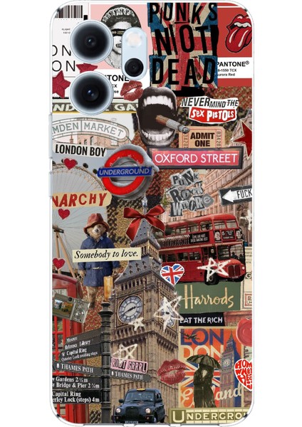 Oppo Reno 14F Uyumlu Londra Baskılı Silikon Kılıf