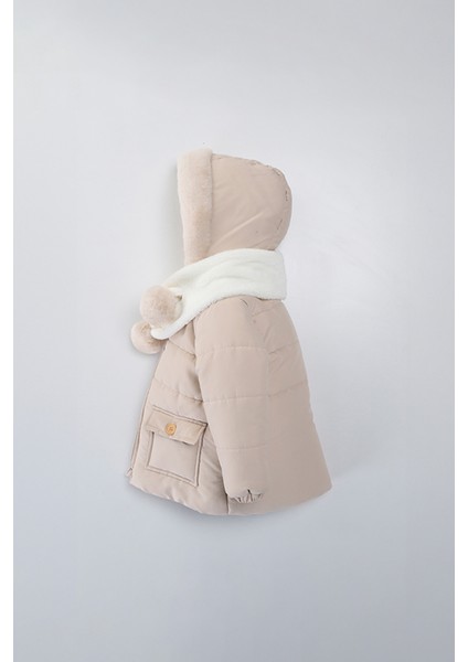 Su ve Rüzgar Geçiemez Kapüşonlu Şişme Peluş Kışlık Kız Çocuk Mont 2-6 Yaş 50328 modelleri