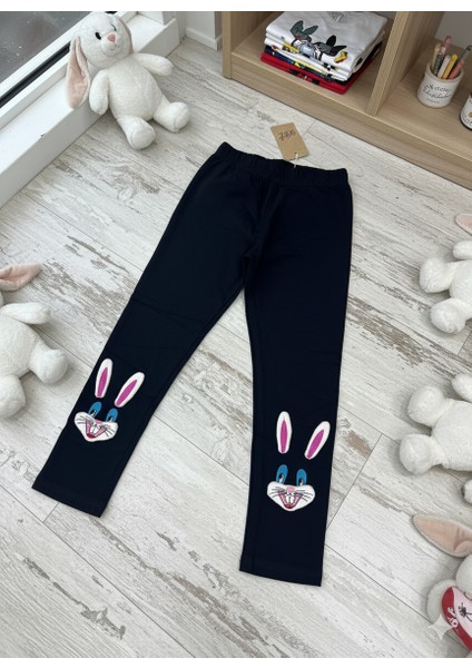 Ideal Sepet Tavşan Nakışlı %100 Pamuk Kız Çocuk Tayt modelleri