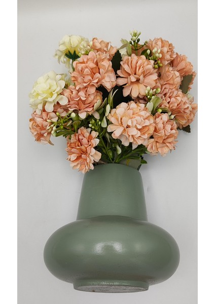 | Bohem Stil Dekoratif Vazo | Modern Minimal Yuvarlak Form | Lush Sage | fırsatları