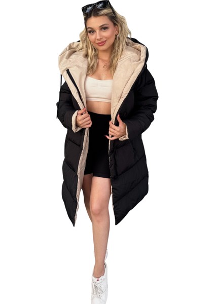 Oversize Çift Taraflı Uzun Şişme Mont fiyatları