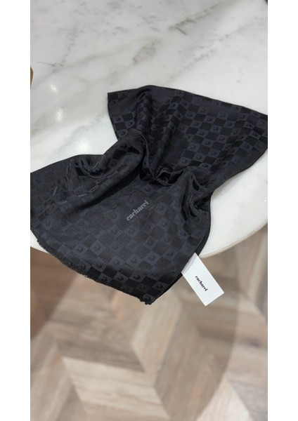 K.cacharel Logolu Ipek Koton Jakar Etol Şal Siyah