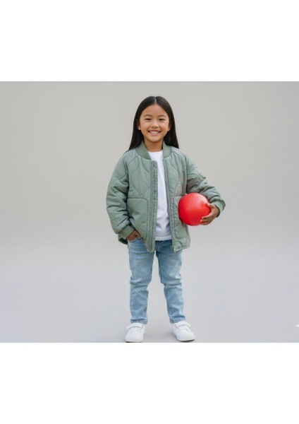 Mint Yeşili Unisex Çocuk Mont Kız - Erkek Için Uygun Sıcak Tutarlı fırsatları