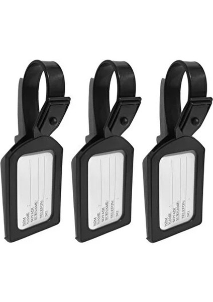 Valiz Isimlik Etiket / Valiz Isimliği 3 Adet - Şeffaf Pvc Bavul Etiketi