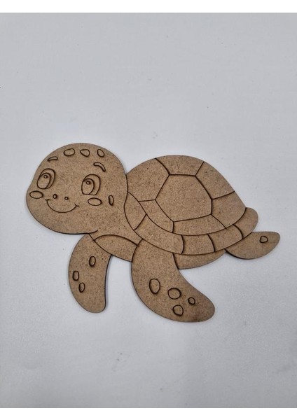 10 Adet Sevimli Kaplumbağa Ahşap Boyama Okul Dıy Etkinlik Aktivite Sanat 15 cm x 11 cm