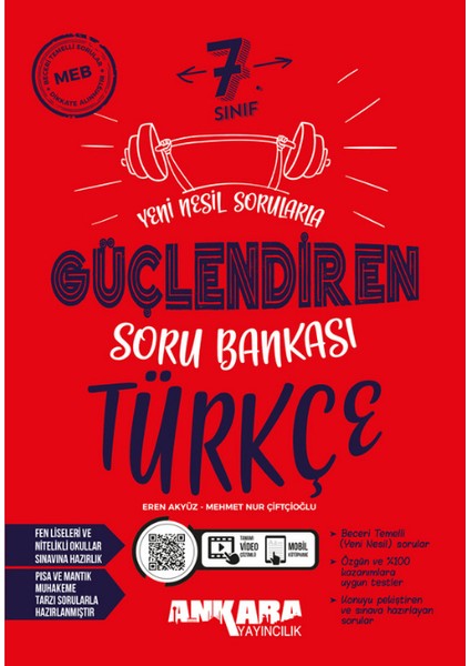 Nartest 7.sınıf Türkçe ve Ankara Yayınları Türkçe Güçlendiren Soru Bankası +1 Deneme Hediye modelleri