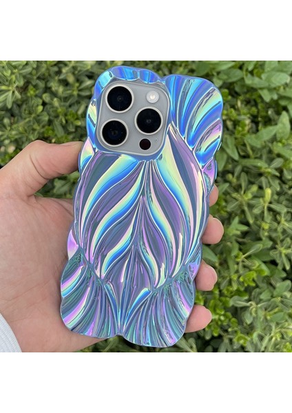 iPhone 14 Pro Kılıf Yaprak Desenli Parlak Darbe Önleyici Silikon Kapak