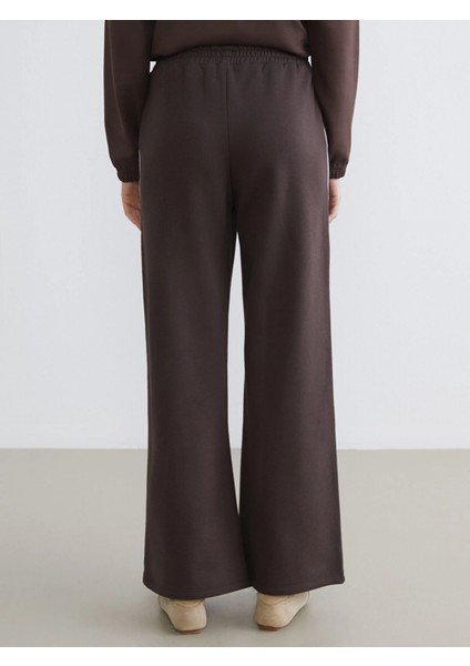 Xsıde Kahverengi Beli Lastikli Baskılı Kadın Kalın Eşofman Altı fırsatları