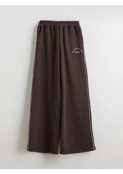 Xsıde Kahverengi Beli Lastikli Baskılı Kadın Kalın Eşofman Altı indirimleri