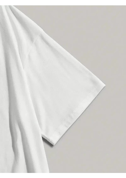 20/1 Penye Compack Dark Angel Baskılı Oversize Kısa Kol Yazlık T-Shirt- Beyaz fırsatları