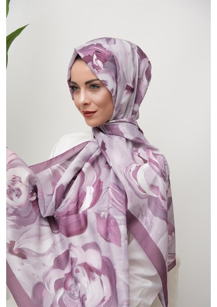 Floral Akrilik Desenli Dijital Soft Şal