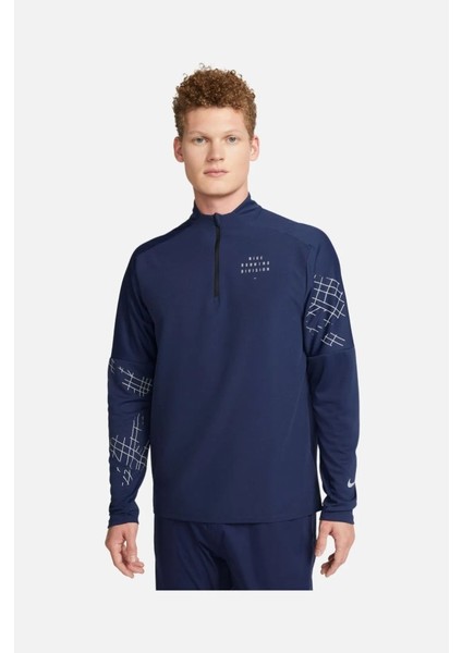 Dri-Fit Run Division Flash Element Running Half-Zip Long-Sleeve Erkek Tişört