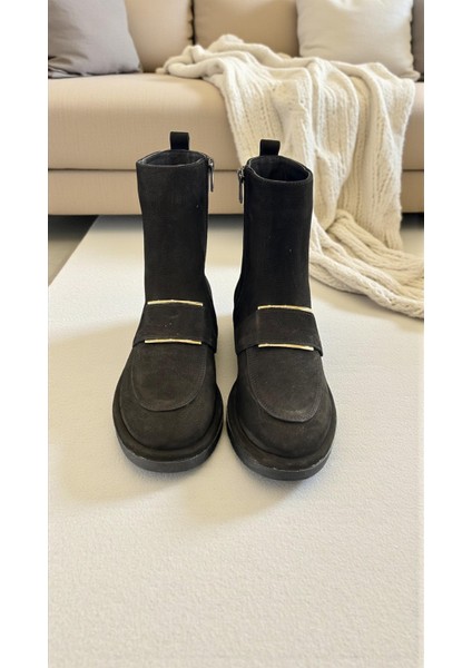 R25-502 Siyah Hakiki Deri Tam Ortopedik Kadın Bot fiyatları