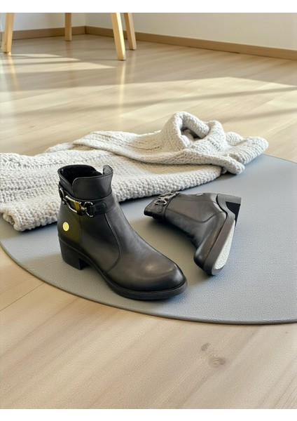 D25KB-1890 Siyah Hakiki Deri Tam Ortopedik Günlük Kadın Bot modelleri