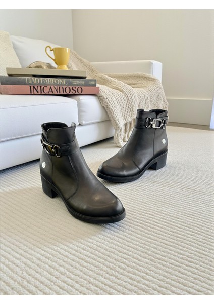 D25KB-1890 Siyah Hakiki Deri Tam Ortopedik Günlük Kadın Bot fırsatları