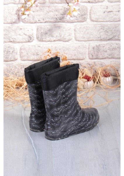 7061 Yarasa Figürlü Içi Peluşlu Su Geçirmez Erkek Çocuk Kar Yağmur Çizmesi indirimleri