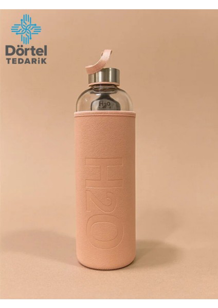 H2O Deri Kılıflı Cam Matara 500 ml