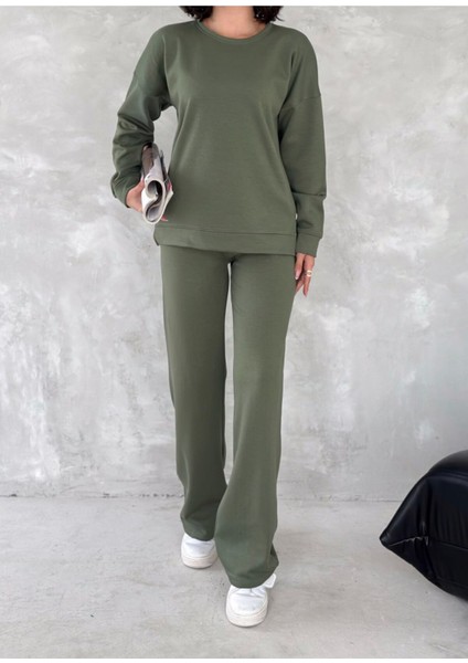 Kadin Basi?c Eşofman Takimi I?çi? Polarli Modal Kumaş