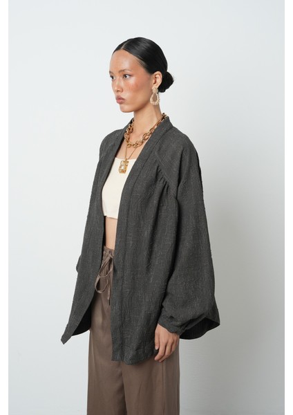 Kadın Soğuk Kahve Oversize Kesim Desenli Tesettür Kimono fiyatları