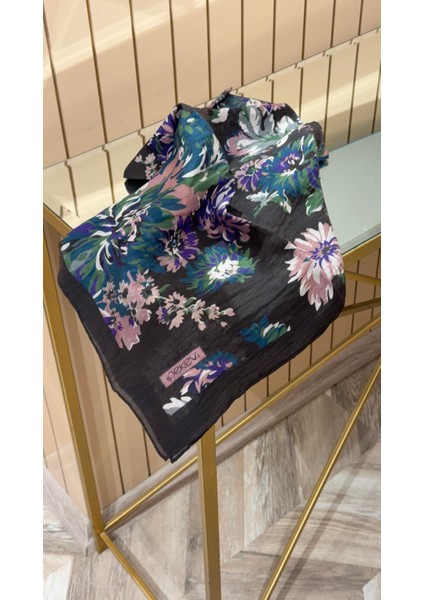 Ipekevi Desenli Tensel Eşarp Kahve Yeşil