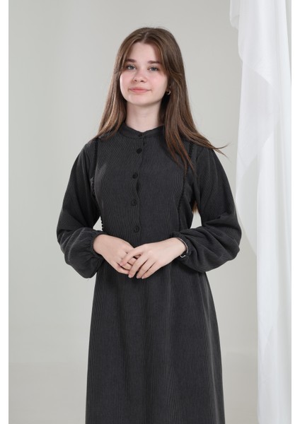 Melora Kız Çocuk Kadife Elbise Füme modelleri