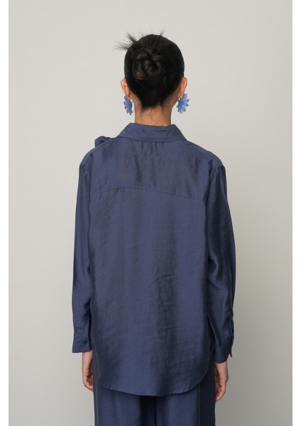 Kadın Önü Çift Gül Işlemeli Düz Renk Gömlek indirimleri