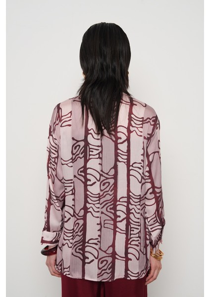 Kadın Belden Bağlama Detaylı Desenli Gömlek indirimleri