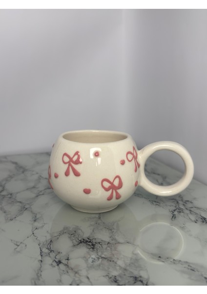 Seramik Kurdale Desenli El Yapımı Bardak | Yelkovanstudio