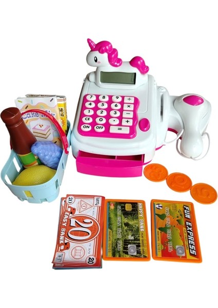 Pilli Işıklı Sesli Unicorn Oyuncak Yazar Kasa