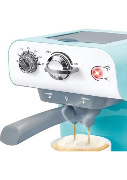 Pilli Işıklı Sesli Mutfak Oyuncağı Gerçekçi Buhar Özellikli Eğitici Espresso Makinesi fırsatları